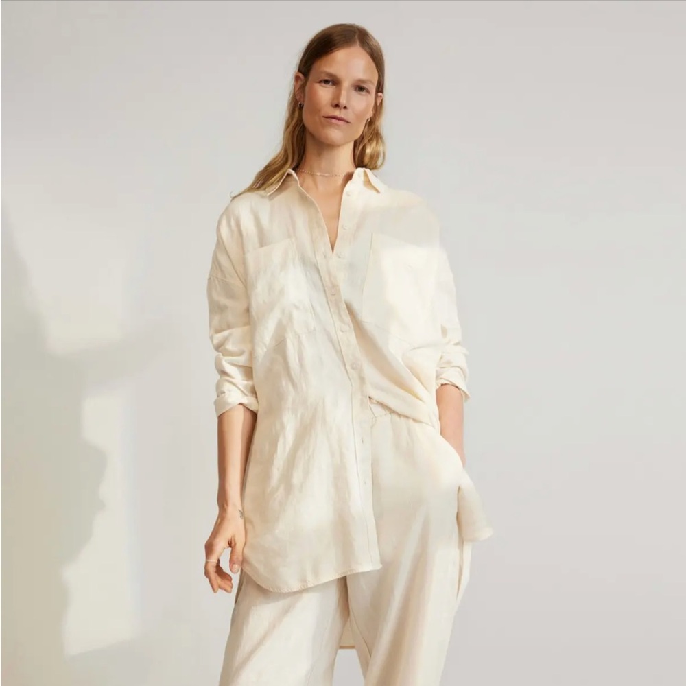 Everlane Way-Long Linen Shirt in Canvas